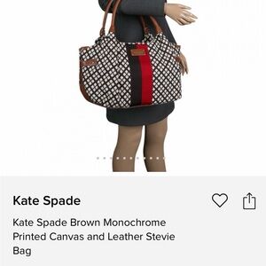 Kate Spade Brown and Red Patterned Baby Bag